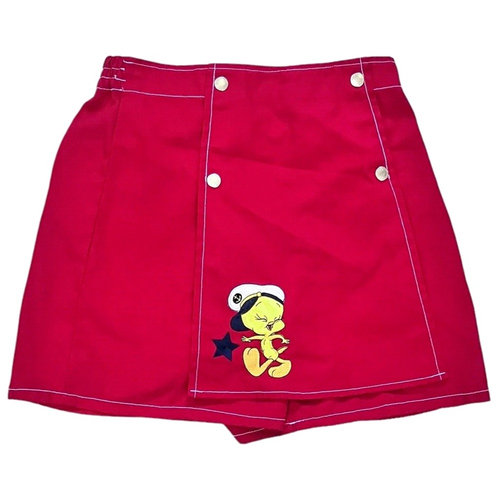 Vintage Looney Tunes Tweety Bird Skort 16 Shorts Red Sailor Nautical 1997 Womens